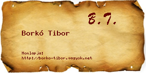 Borkó Tibor névjegykártya